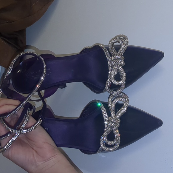 Call It Spring Galaa Lace Up Rhinestone Bow Heels  usa 8   eur 38.5  uk 5.5 - Picture 9 of 13